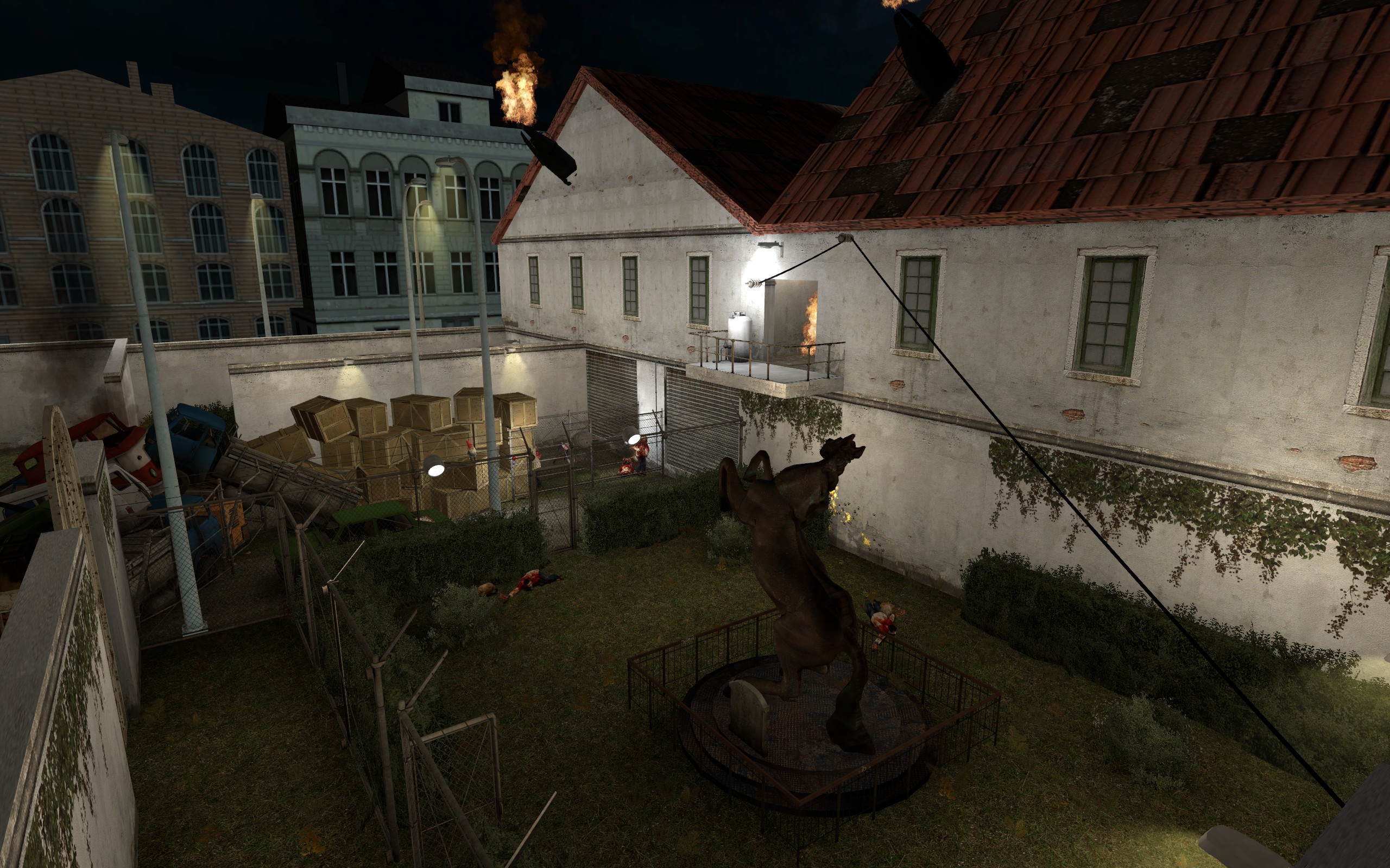 Wide overview of The House of Ravenholm level