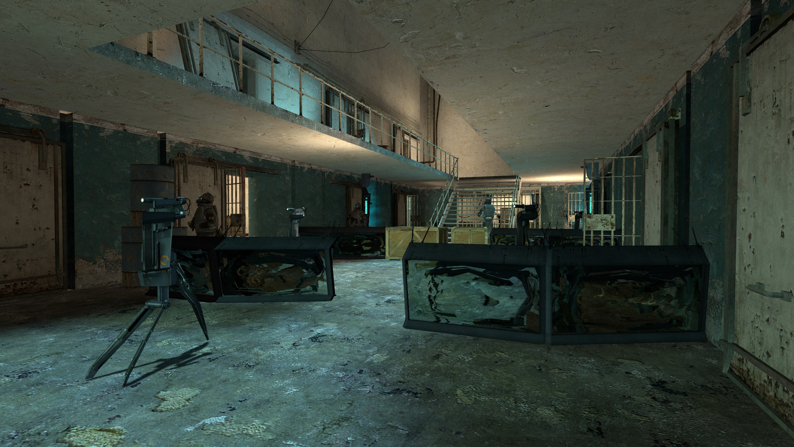 Central prison hall with layered defenses