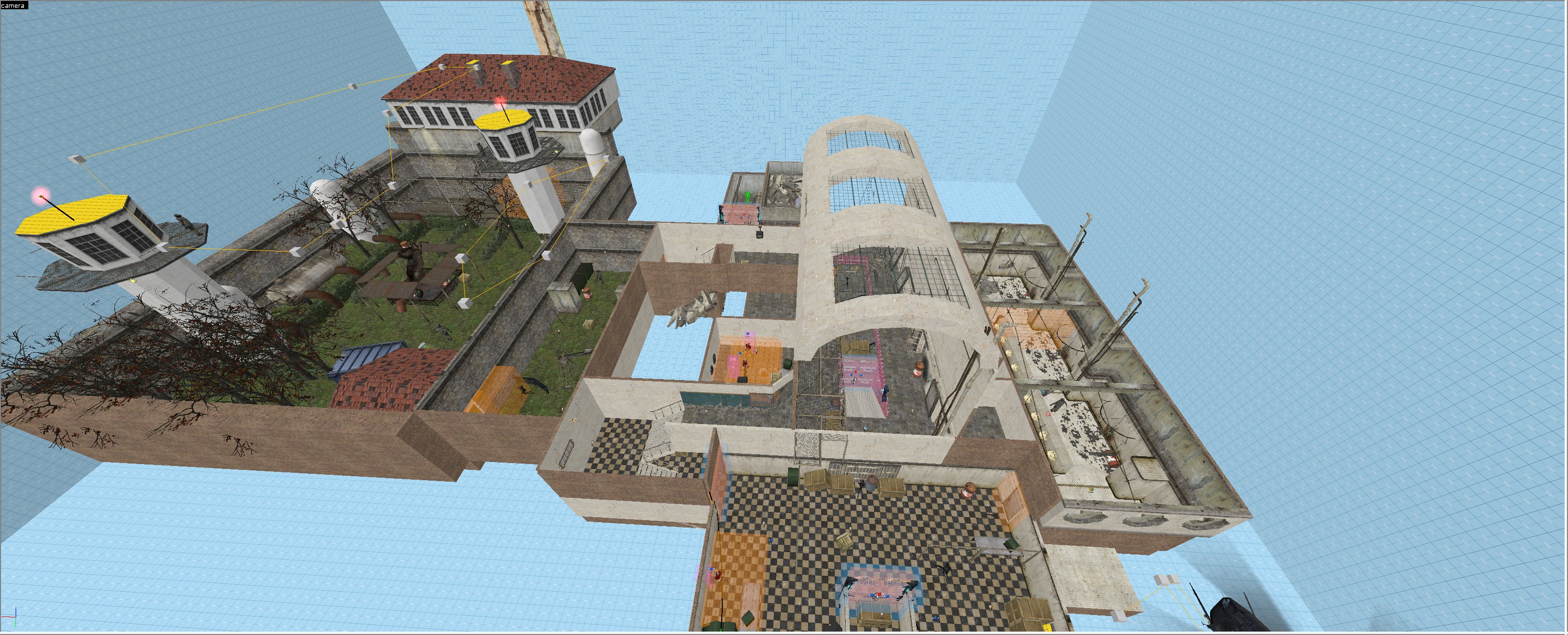 Final Lockdown RTM build showing the completed prison, yard, and encounter spaces