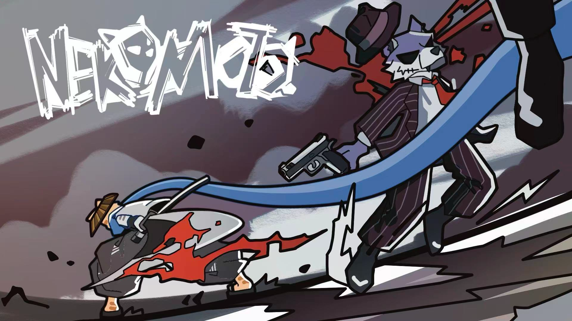 Neko Moto key art featuring two characters in combat
