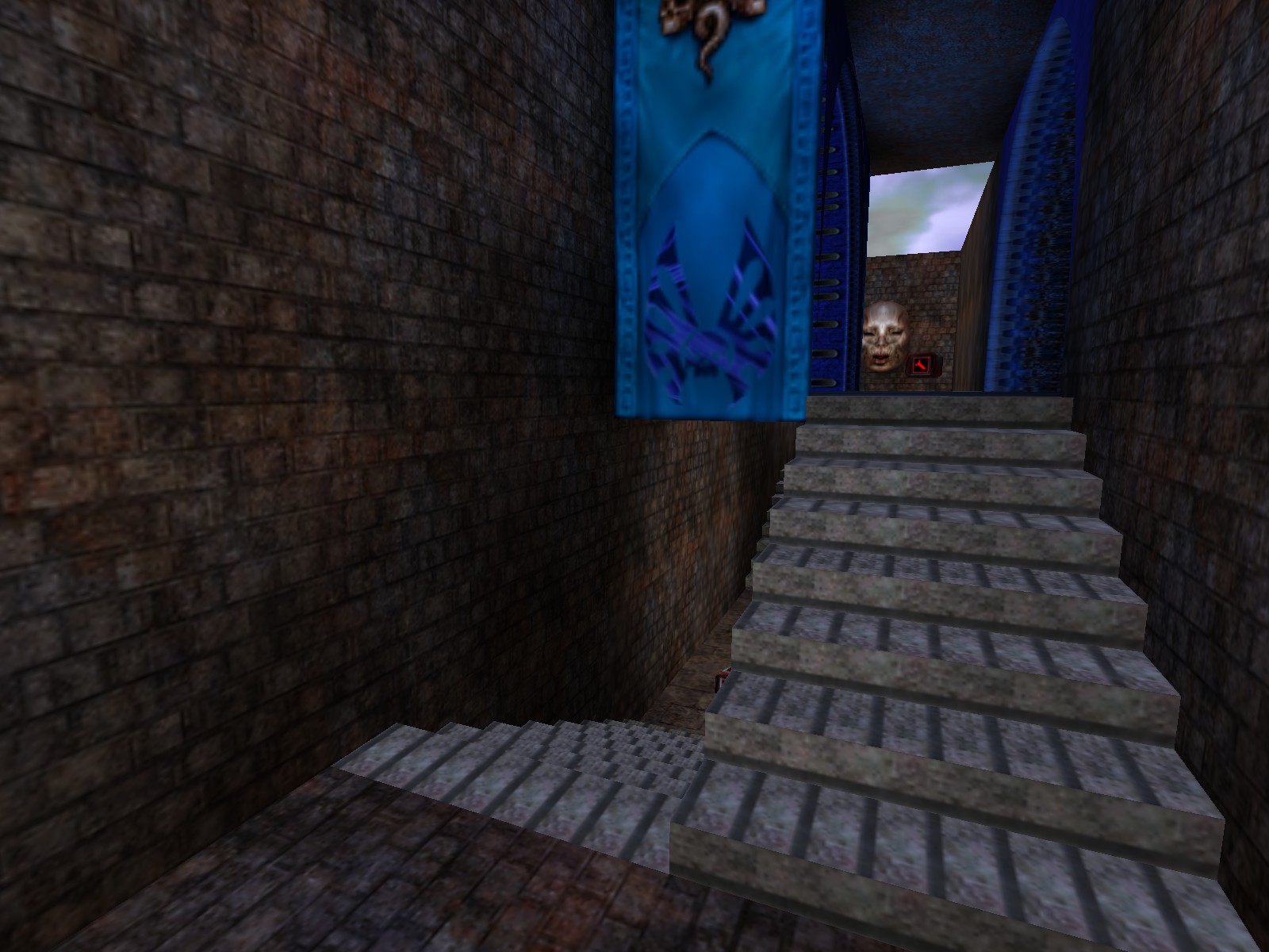 Split staircase near the blue team territory