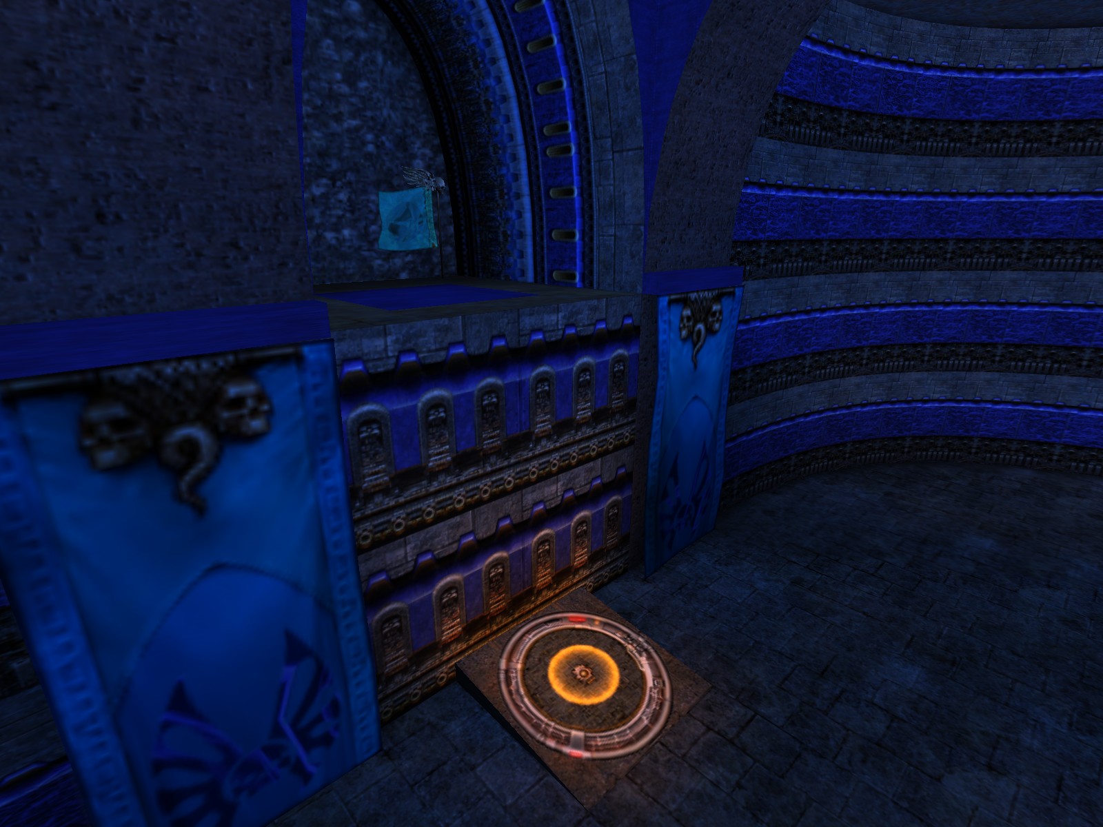 Blue team flag room and jump pad