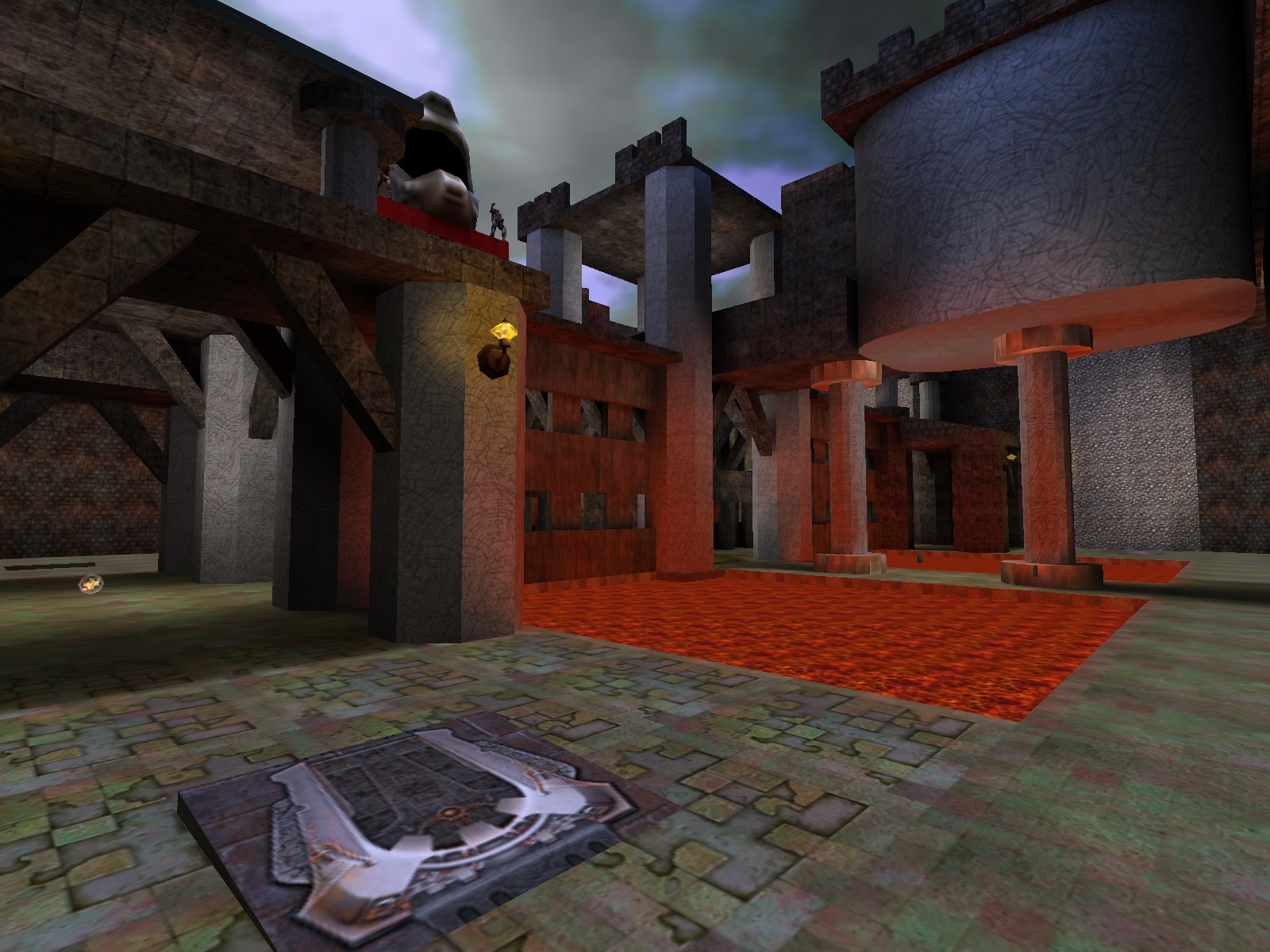 Lower midfield showing lava hazards and traversal platforms